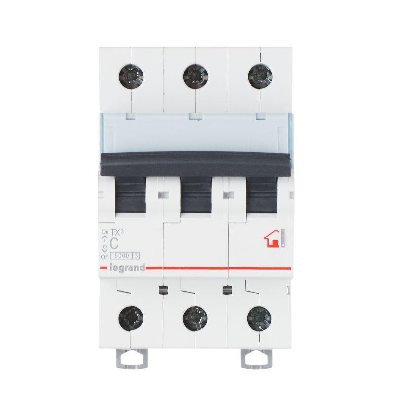 Выключатель автоматический модульный 3п C 6А 10кА TX3 6000 3мод. 400В Leg 403941