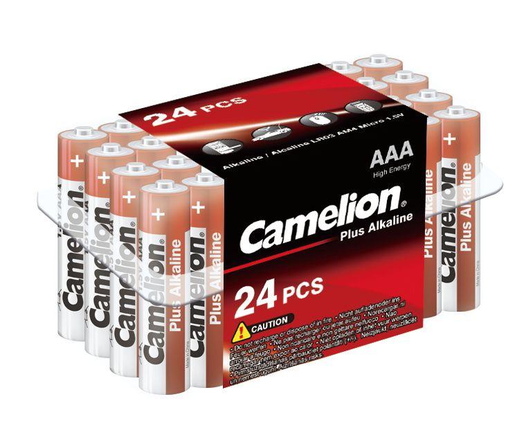 Элемент питания алкалиновый AAA/LR03 1.5В Plus Alkaline LR03-PB24 (уп.24шт) Camelion 7615