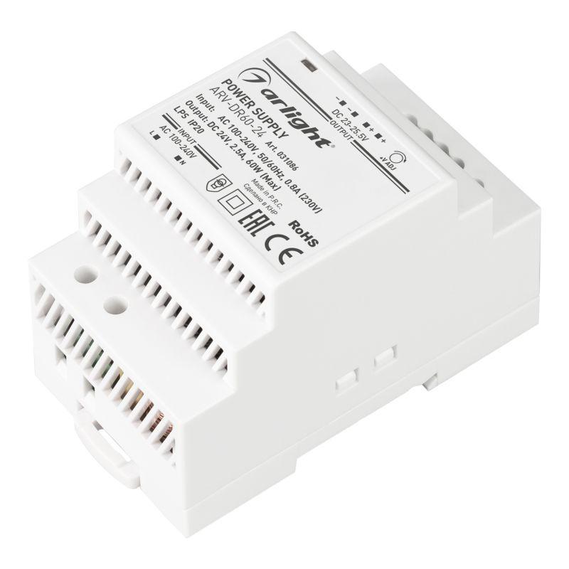 Блок питания ARV-DR60-24 24В 2.5А 60Вт IP20 DIN-рейка Arlight 031086