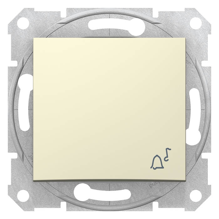 Выключатель одноклавишный кнопочный Schneider Electric SEDNA, бежевый, SDN0800147