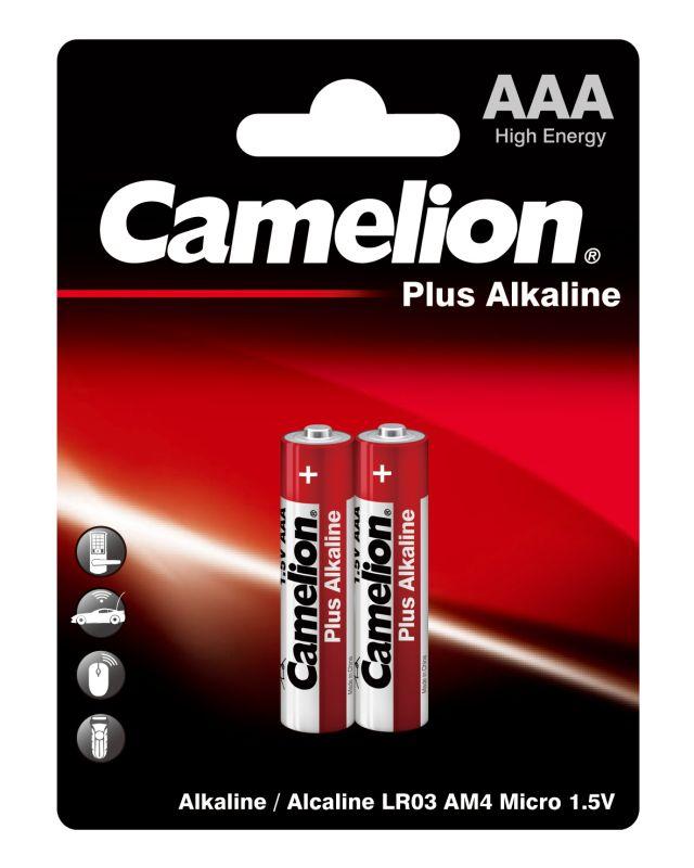 Элемент питания алкалиновый AAA/LR03 1.5В Plus Alkaline LR03-BP2 BL-2 (блист.2шт) Camelion 1651