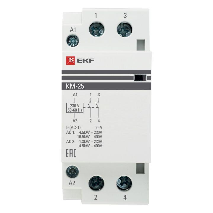 Контактор модульный КМ 25А 2NО (2 мод.) EKF km-2-25-20