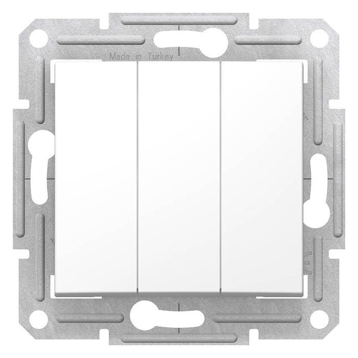 Трехклавишный выключатель Schneider Electric SEDNA, белый, SDN0300621